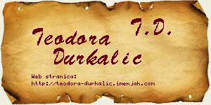 Teodora Durkalić vizit kartica